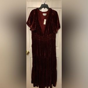Anthropologie Plus Size Velvet Maxi in Crimson!